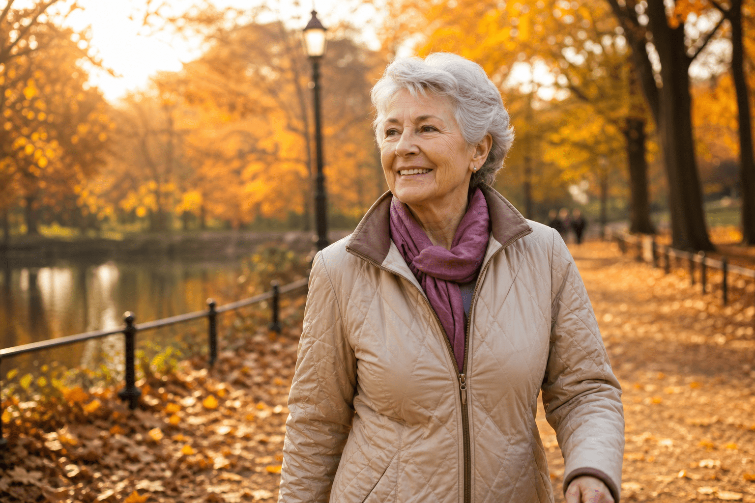 Active senior woman enjoying life with comprehensive Medicare coverage